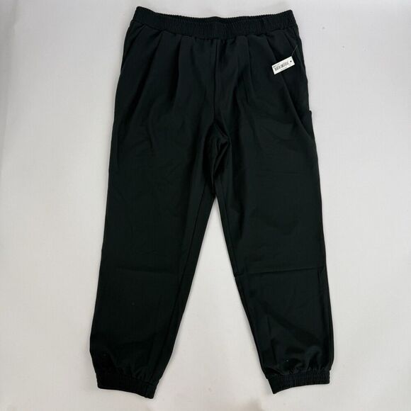 NWT Daily Ritual Moss Green Elastic Waist Crop Jogger Pants Pockets Sz L Stretch - Picture 2 of 13